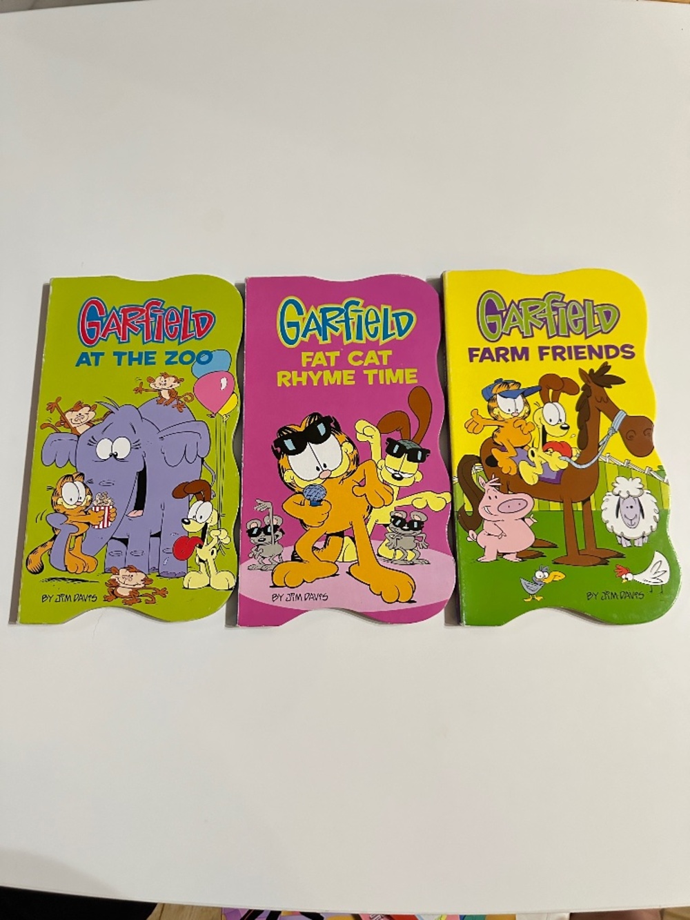 Vintage Garfield Board Books by Jim Davis 2008 SET OF 3 At The Zoo Farms Friends